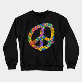 Fun and Colorful Peace Symbol Crewneck Sweatshirt